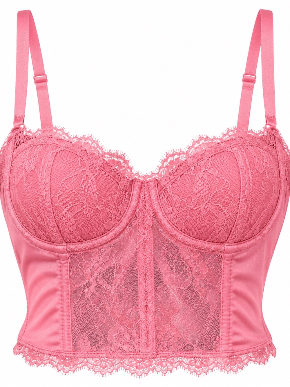 Primark Pink Floral Lace Bustier Corset Crop Top 32D Coquette Lingerie
Descripti